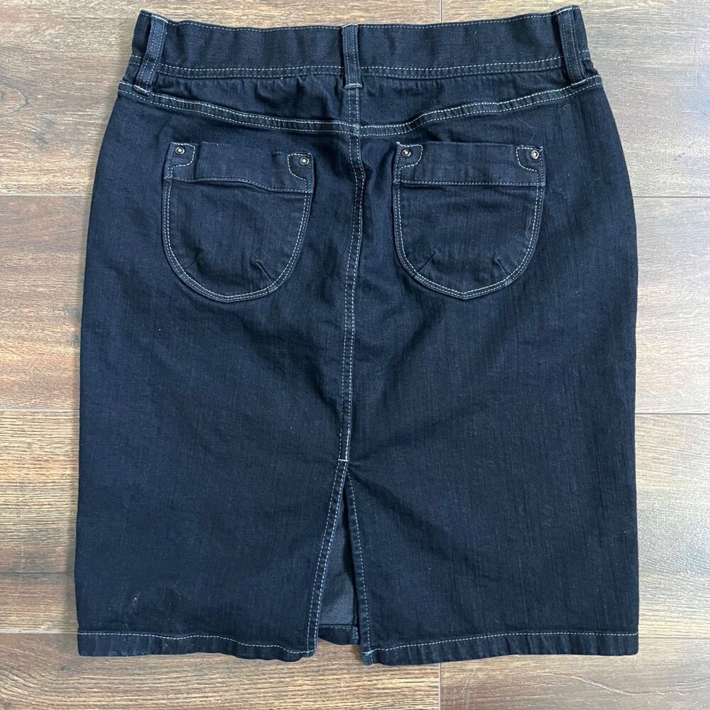 Dark Blue Denim Fall 07 Classic Casual Pencil Size 10 Old Navy Skirt Knee Length